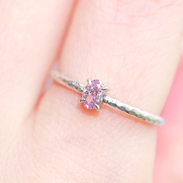 天然ピンクダイヤモンド　手作り指輪