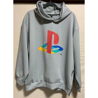 ジーユー(GU)のGU PlayStation ダブルフェイスビッグ プルパーカ 灰 XL 未使用(パーカー)