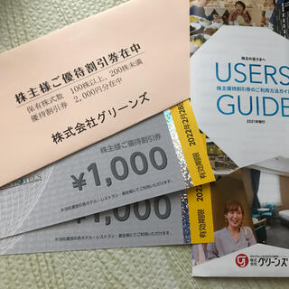 グリーンズ　株主優待券2000円分(その他)
