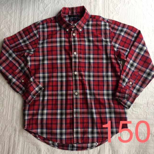 GAP Kids(ギャップキッズ)の150 チェック シャツ　長袖 ボタンダウン キッズ/ベビー/マタニティのキッズ服男の子用(90cm~)(ブラウス)の商品写真