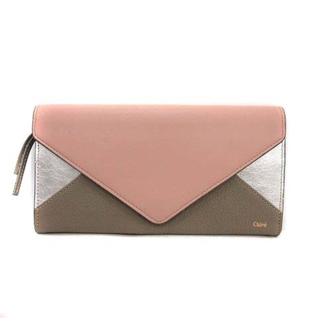 Chloe - クロエ レターシルエット パッチワーク 長財布 二つ折り