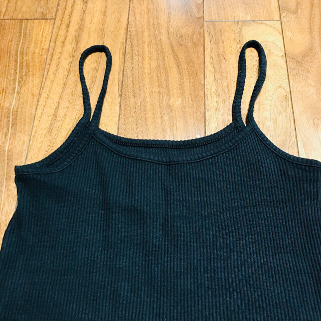 GU(ジーユー)のGU ワンピース　キャミソールワンピ　キッズ　110 黒 キッズ/ベビー/マタニティのキッズ服女の子用(90cm~)(ワンピース)の商品写真