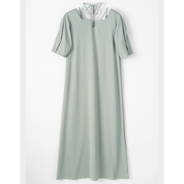 STUDIOUS(ステュディオス)のMURRAL　Ivy halfsleeve dress (Green) レディースのワンピース(ロングワンピース/マキシワンピース)の商品写真