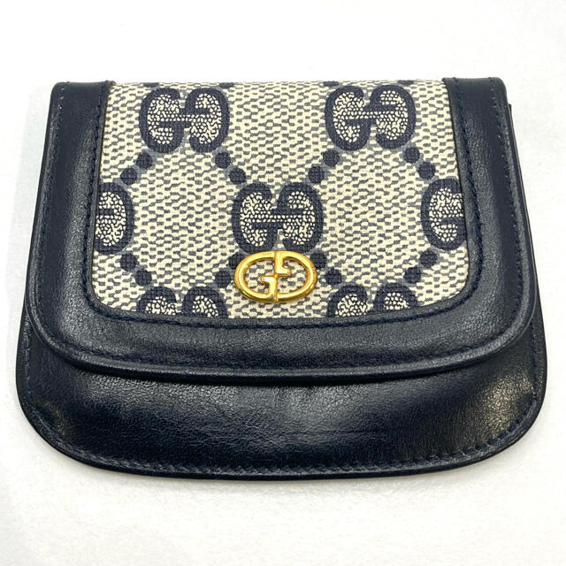 美品 GUCCI オールドグッチ 小銭入れ コインケース ネイビー ヴィンテージ | フリマアプリ ラクマ