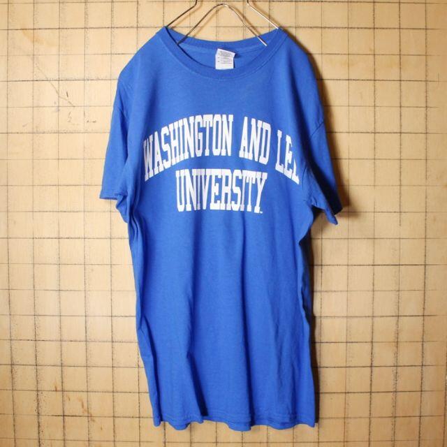 GILDAN WASHINGTONカレッジプリントTシャツ ブルーMss56