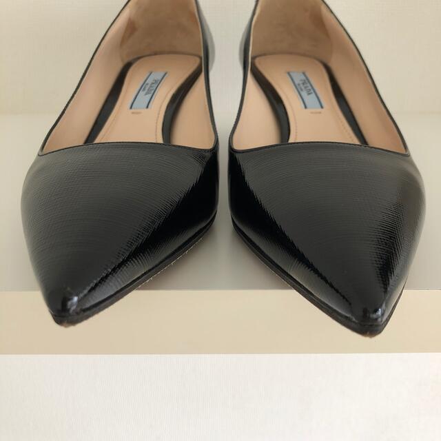 【美品】PRADA エナメルブラックパンプス 36