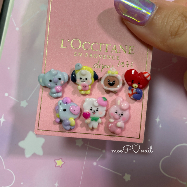 3dネイルパーツ  minini ネイルパーツ bt21 bts チミー タタネイル