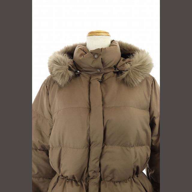 MONCLER(モンクレール)のモンクレール MONCLER ダウンコート 茶タグ ファー付き ジップアップ 0 レディースのジャケット/アウター(その他)の商品写真