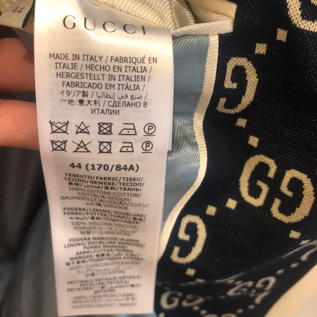 Gucci(グッチ)のGUCCI グッチ  GGジャガード　総柄　総ロゴ　テーラードジャケット　44 メンズのジャケット/アウター(テーラードジャケット)の商品写真