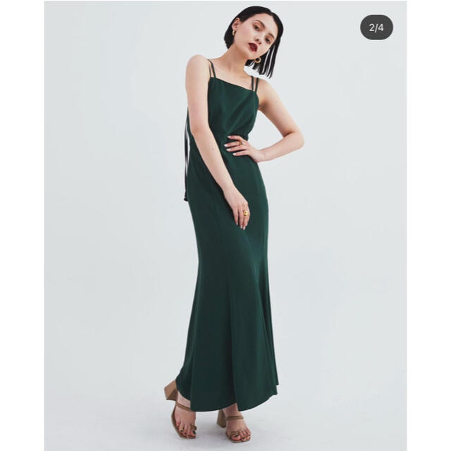 Ameri VINTAGE(アメリヴィンテージ)のGLASS DRESS （green）サイズ0 レディースのワンピース(ロングワンピース/マキシワンピース)の商品写真