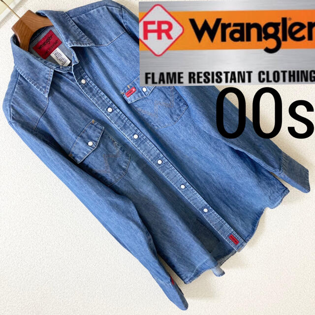 00s 日本未発売◆ラングラー◆Flame Resistant デニムシャツ M