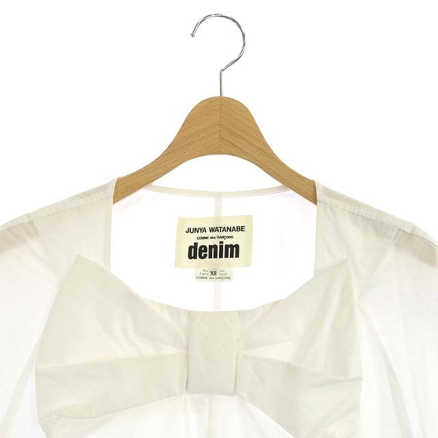 JUNYA WATANABE(ジュンヤワタナベ)のジュンヤワタナベ コムデギャルソン denim ブラウス シャツ 半袖 XS 白 レディースのトップス(シャツ/ブラウス(半袖/袖なし))の商品写真