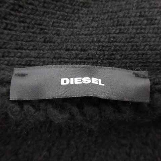 ディーゼル DIESEL カーディガン ボア 切替 毛 アルパカ混 XS 黒 2