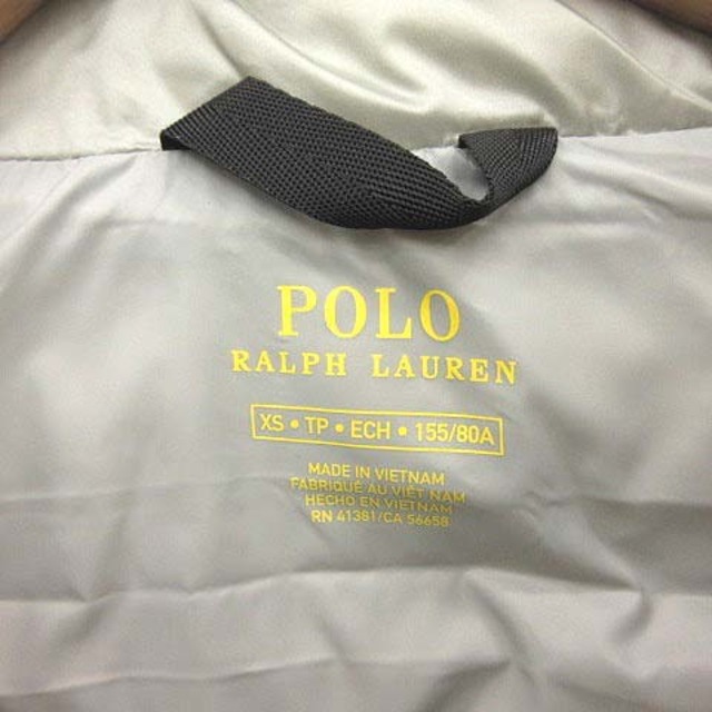 POLO RALPH LAUREN(ポロラルフローレン)のポロ ラルフローレン ダウンベスト ジップアップ ナイロン ロゴ XS グレー レディースのジャケット/アウター(ダウンベスト)の商品写真