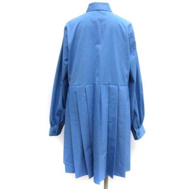 ENFOLD(エンフォルド)のエンフォルド 21SS 38 C/PEブロードプリーツシャツ ワンピース 青 レディースのトップス(シャツ/ブラウス(長袖/七分))の商品写真