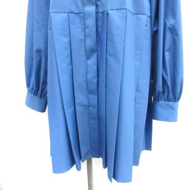 ENFOLD(エンフォルド)のエンフォルド 21SS 38 C/PEブロードプリーツシャツ ワンピース 青 レディースのトップス(シャツ/ブラウス(長袖/七分))の商品写真
