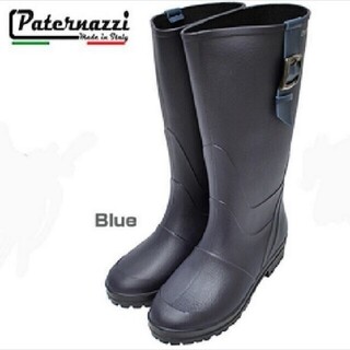 【24cm】PATERNAZZI パテルナッツィ/ロングレインブーツ/ブルー(レインブーツ/長靴)