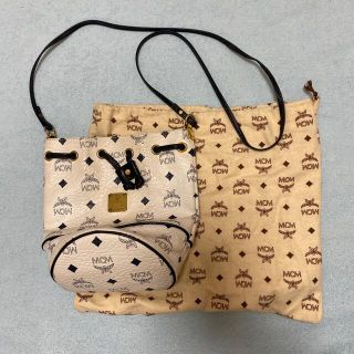 MCM エムシーエム チェーン ラウンド ショルダー ポシェット ゴールド