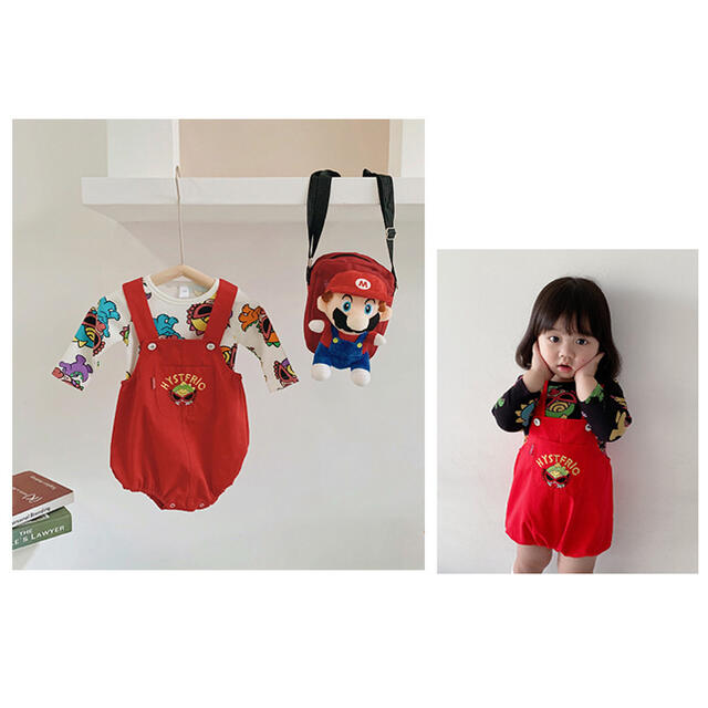 〚 新品 〛恐竜サロペットロンパース 緑 80cm 〚 新品 〛恐竜サロペットロンパース 緑 80cm