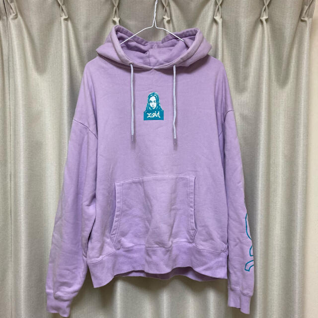 X-GIRL x MTV SWEAT HOODIE コラボ パーカー パープル