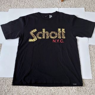 ショット(schott)の（廃盤）SchottレオパードロゴTシャツ(Tシャツ/カットソー(半袖/袖なし))