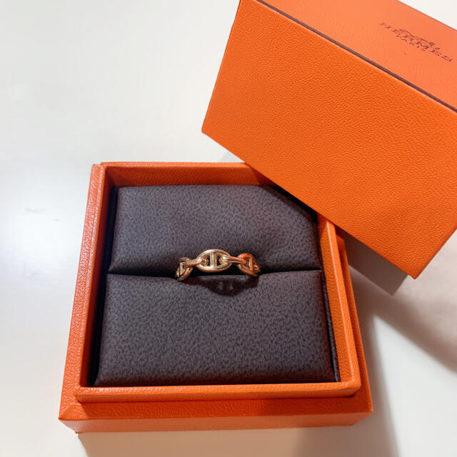 Hermes(エルメス)のHERMESエルメス指輪デザインリングピンクローズゴールドアンシェネK18 55 レディースのアクセサリー(リング(指輪))の商品写真