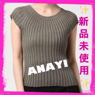 アナイ(ANAYI)の❤️新品未使用アナイ ANAYIカーキ 半袖 ニット カットソー M 38 9号(カットソー(半袖/袖なし))