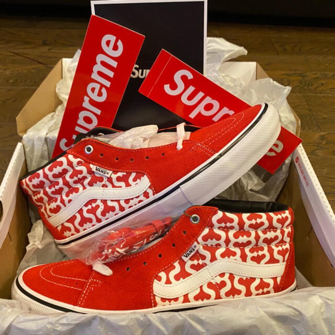 SUPREME × VANS SKATE GROSSO MID RED