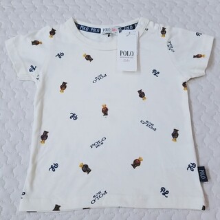 シマムラ(しまむら)の新品 POLO Baby ポロベビ ポロベア Tシャツ 白 オフホワイト 100(Tシャツ/カットソー)