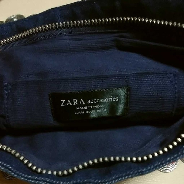 ZARA(ザラ)のザラ　デニム　刺繍　ショルダーバック レディースのバッグ(ショルダーバッグ)の商品写真