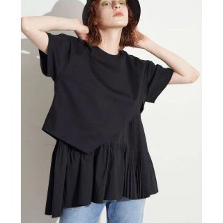 未使用品❗️エンフォルド ランダムテレコ5部袖Tシャツ ダークグリーン
