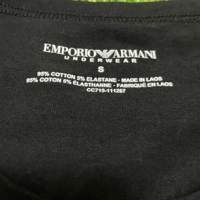 Emporio Armani(エンポリオアルマーニ)のエンポーリオアルマーニ新品未使用自宅保管品Sサイズタグ付きブラック レディースのトップス(Tシャツ(半袖/袖なし))の商品写真