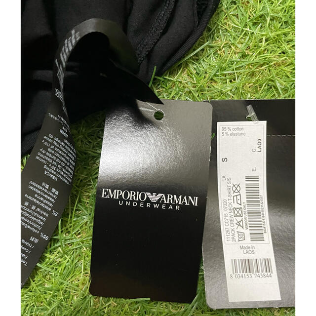 Emporio Armani(エンポリオアルマーニ)のエンポーリオアルマーニ新品未使用自宅保管品Sサイズタグ付きブラック レディースのトップス(Tシャツ(半袖/袖なし))の商品写真