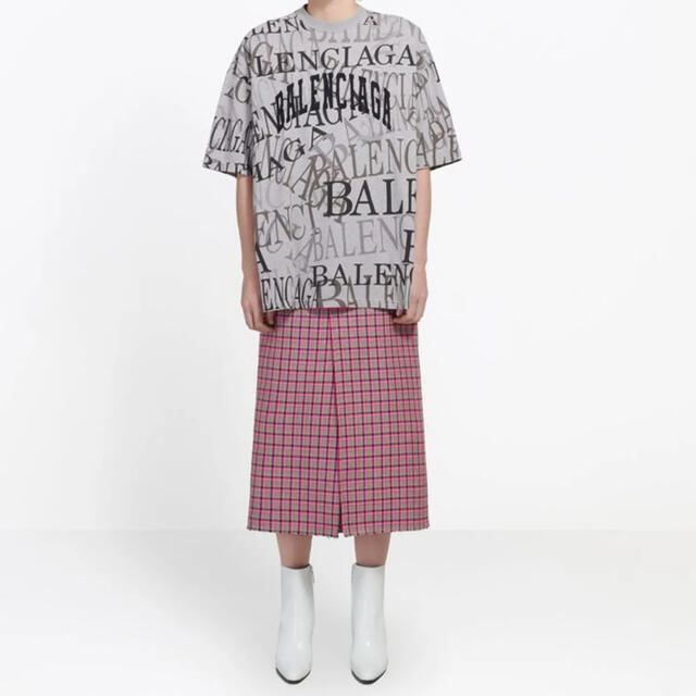 BALENCIAGA』バレンシアガ (XS) 総柄 /ビックサイズ半袖Tシャツ