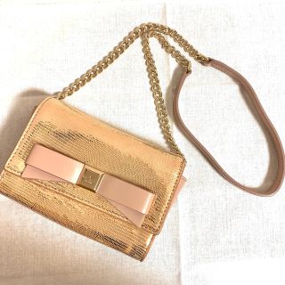 ケイトスペードニューヨーク(kate spade new york)のkate spade ショルダーバッグ チェーン ゴールド リボン パーティー(ショルダーバッグ)