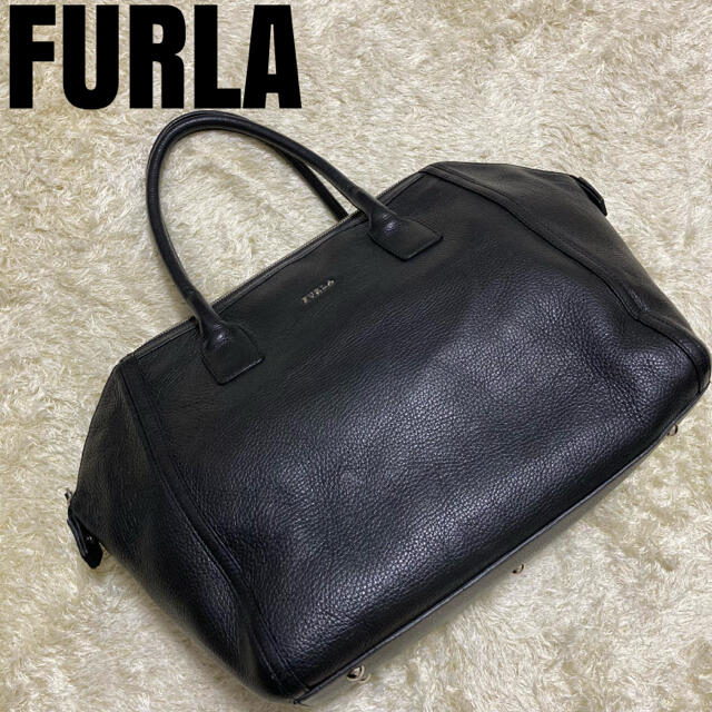 レディース【極美品】FURLA　エレン　トートバッグ　ショルダーバッグ ブラック 大容量