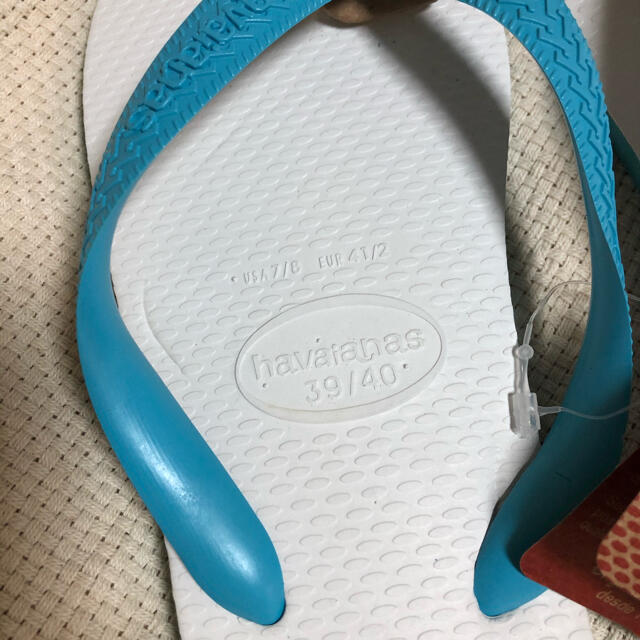 havaianas(ハワイアナス)の新品✨ハワイアナス ビーチサンダル 25〜26cm 白✖️水色 メンズの靴/シューズ(ビーチサンダル)の商品写真