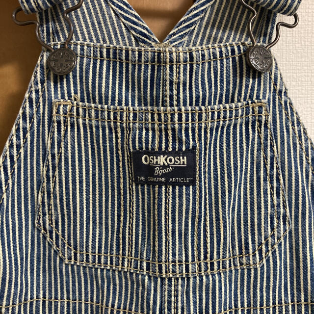 OshKosh(オシュコシュ)のOSHKOSH 2T オーバーオール サロペット ヒッコリー キッズ/ベビー/マタニティのキッズ服男の子用(90cm~)(パンツ/スパッツ)の商品写真