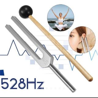 音叉 おんさ チューナー 528Hz チューナー マレット セット   シルバー(その他)