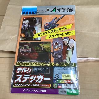 A-one手作りステッカーと透明ラベルシートセット（長期保存未使用)(オフィス用品一般)