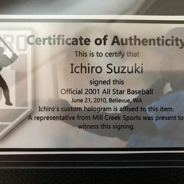 MLBイチロー選手 直筆サインボール MLBイチロー選手 直筆サインボール