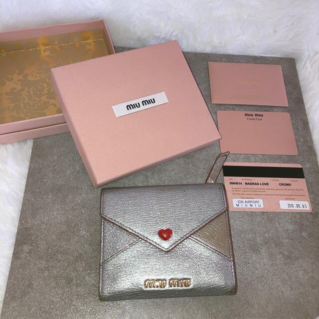 MIU MIU 折り財布 シルバーレディース