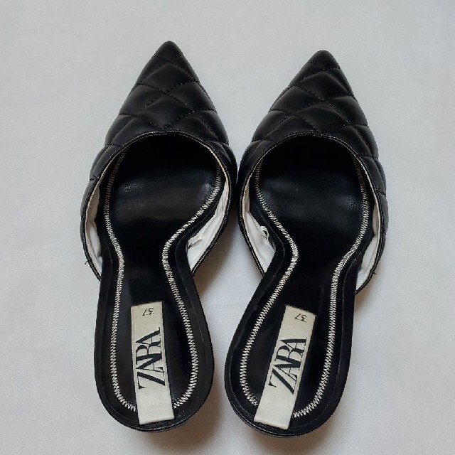 ZARA(ザラ)のZARA　ザラ　パンプス　ミュール　サンダル　ブラック レディースの靴/シューズ(ミュール)の商品写真