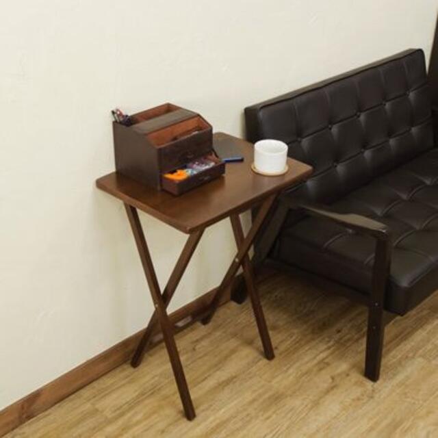 折りたたみ テーブル 木製 サイドテーブル シンプル かわいい ブラウンの通販 by 家具雑貨PND ※ご購入前にプロフご確認ください｜ラクマ