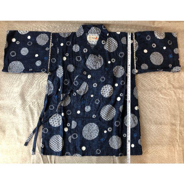 キッズ　甚平　130　男児　和柄水玉ネイビー キッズ/ベビー/マタニティのキッズ服男の子用(90cm~)(甚平/浴衣)の商品写真