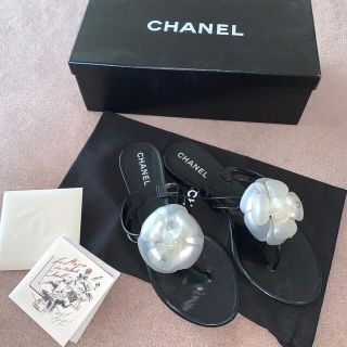 CHANEL  カメリア　ラバーサンダル　37