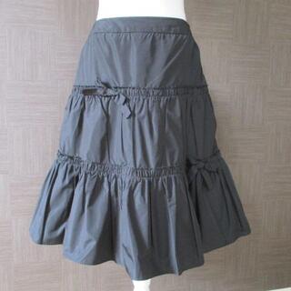 ルネ(René)のルネ Rene 黒 オーガン スカート 36 日本製 春夏 大きいサイズ(ひざ丈スカート)