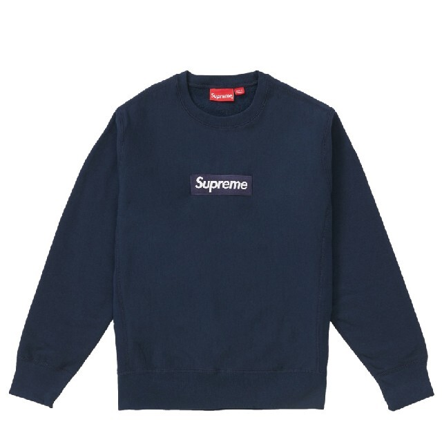 Supreme BOX LOGO CREWNECK NAVY L