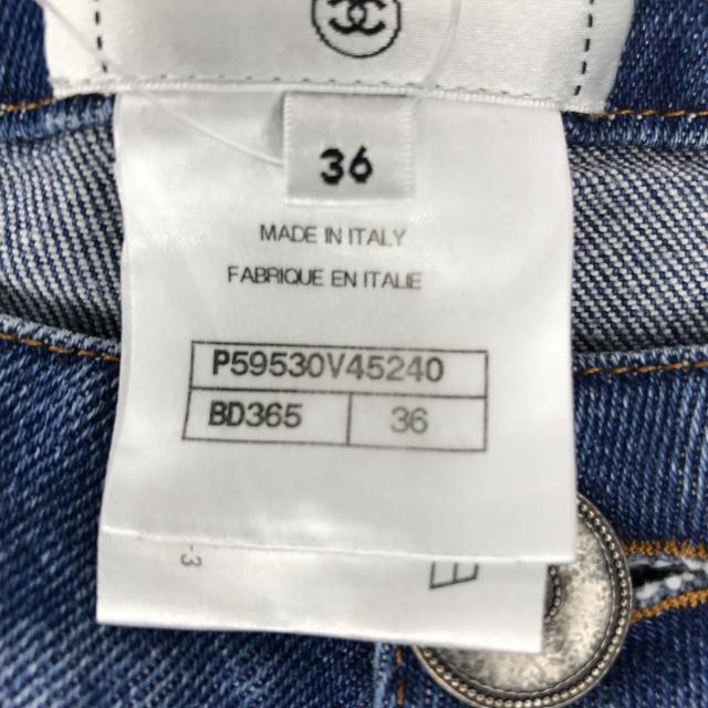 特上美品 本物 シャネル COCOマーク COCOボタン レザー切替 デニム