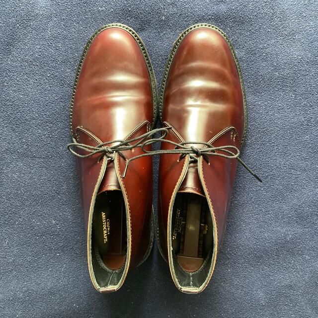 超安い品質 ジョンストン&マーフィー革底チャッカブーツバーガンディ色サイズ7(約26cm) ブーツ